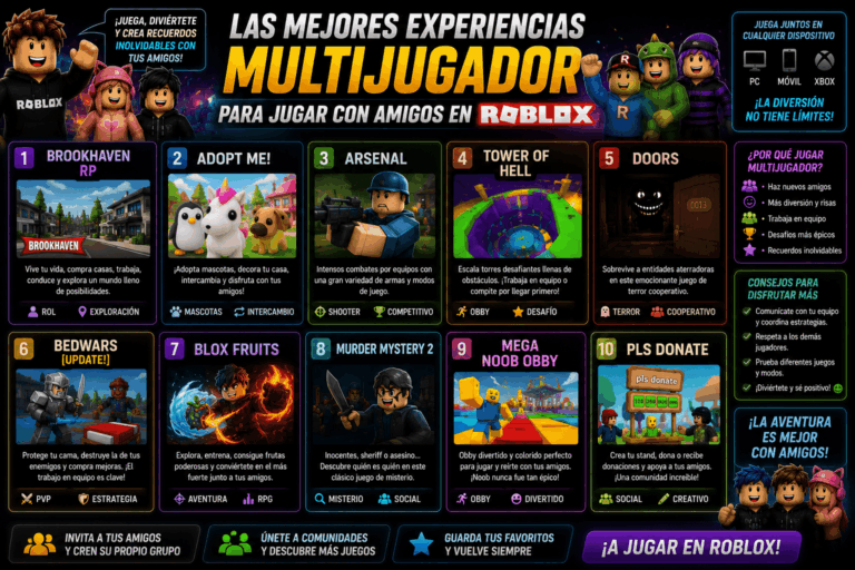 Las mejores experiencias multijugador para jugar con amigos.