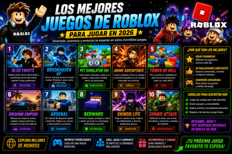 Los mejores juegos de Roblox para jugar en 2026.