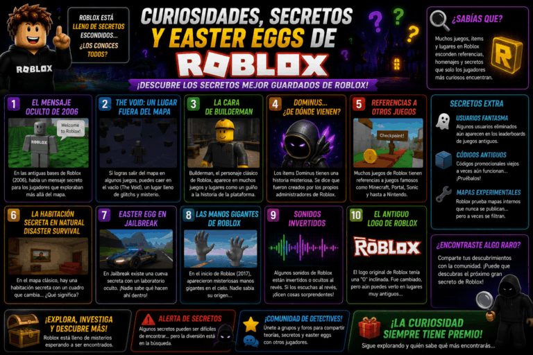 Curiosidades, secretos y easter eggs de Roblox.